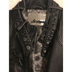 Guess Black Leather Jacket